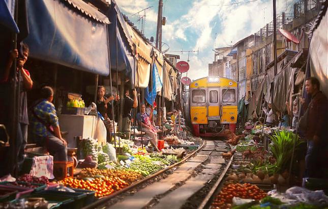 曼谷自由行-美功鐵道市場